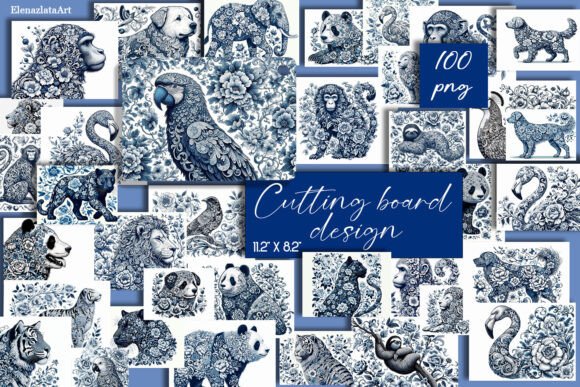 Blue Toile Chinoiserie Cutting Board: A Design Asset Guide