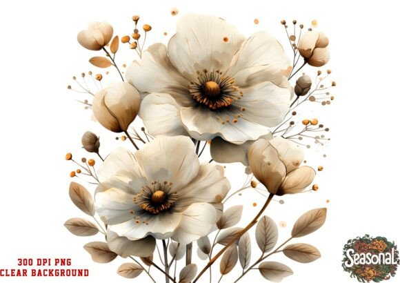 Capturing Autumn's Warmth: The Burnt Orange Bloom Cluster PNG