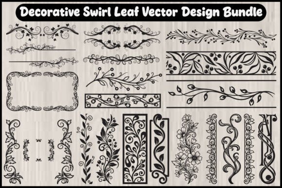 Elevate Your Craft: The Decorative Swirl Leaf Vector Design Bundle