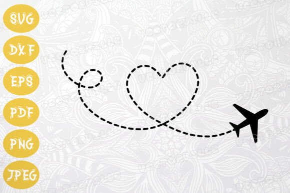Express Love and Freedom with Airplane Love Loop Flight Path SVG