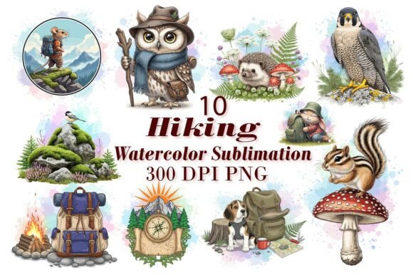 Forest Friends Watercolor Sublimation: A Whimsical Design Asset