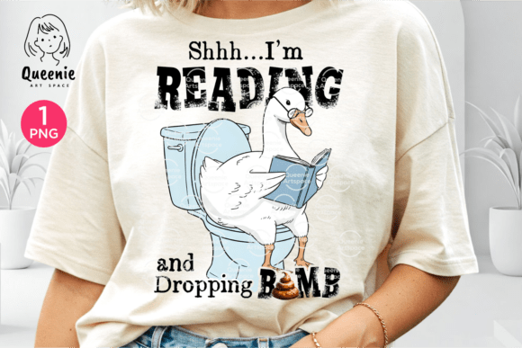 Silly Goose Book Lover Reading Humor Png: A Design Asset with Personality