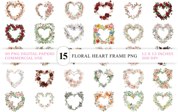 Stunning Floral Heart PNGs for Creative Projects