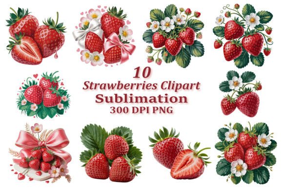 Sweeten Your Designs with a Strawberry Sublimation PNG Bundle