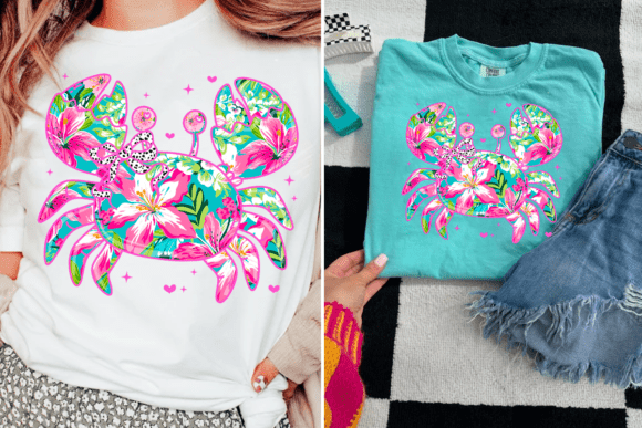 Tropical Boho Crab PNG: A Summer Design Asset