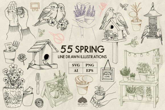 Unleash Your Creativity with the Spring Line Art Collection