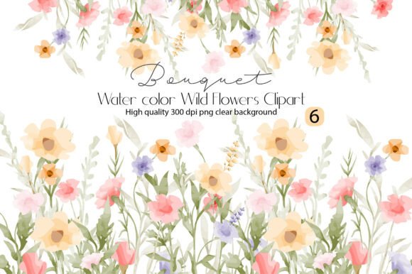 Watercolor Wild Flowers Clipart: A Fresh Design Asset