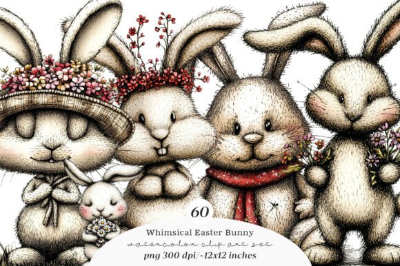 Whimsical Easter Bunny Clipart: Your Go-To Spring Design Asset