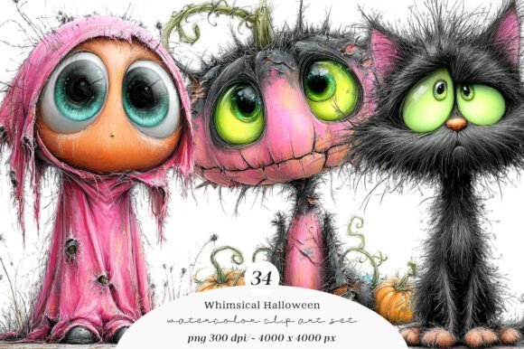 Whimsical Halloween Clipart Bundle: Your Creative Toolkit