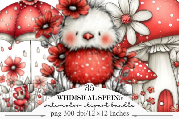 Whimsical Spring Clipart Bundle: Fresh Design Assets
