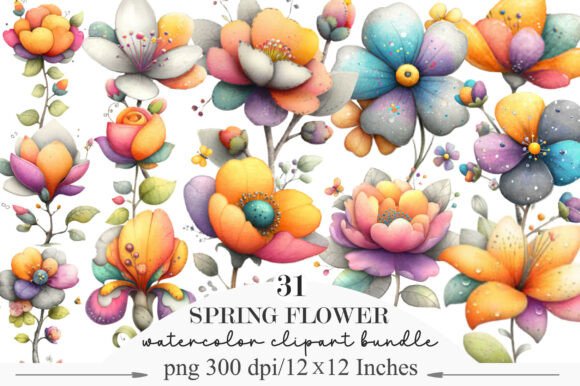 Whimsical Spring Flower Clipart: A Designer's Fresh Toolkit